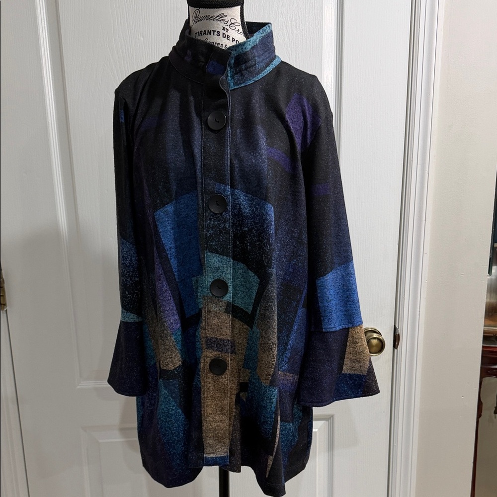 Stylish Ali Miles Multicolor Button-Up Jacket